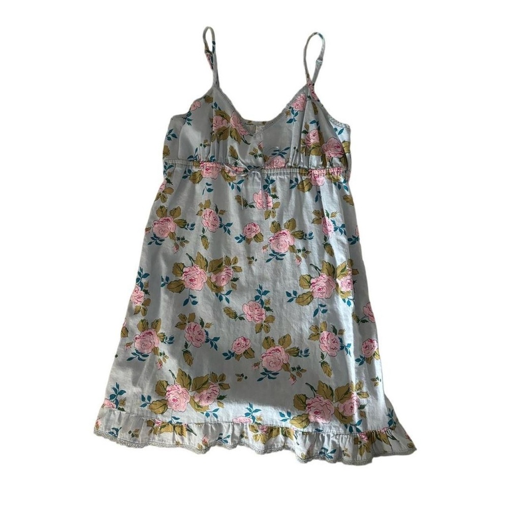 2000s old navy intimates floral graphic mini babydoll dress